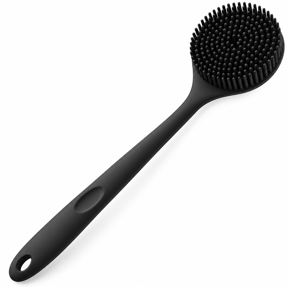 SILQO black silicone long-handled back brush