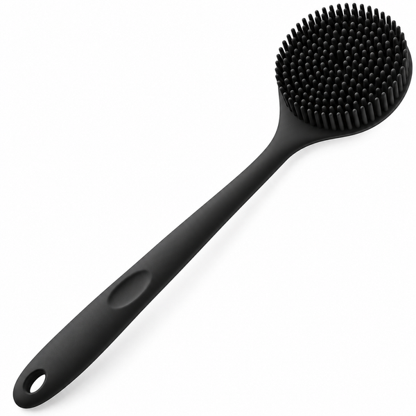 SILQO black silicone long-handled back brush